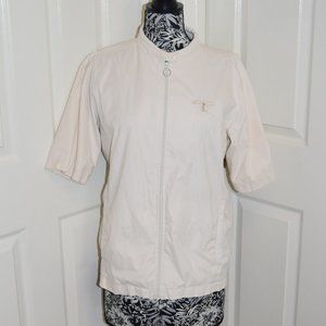 Women M Antigua GOLF Pickleball Full Zip Wind Shirt Jacket Coat Top Pockets Q34